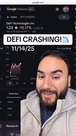Anastasios Serfes on Instagram: "DeFi Technologies CRASHING After Earnings! I’m SELLING!?📉 #defi #defitechnologies #stocks #stockmarket #tradingstocks"