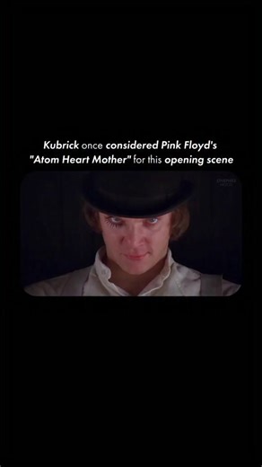 Patrick on Instagram: "Few directors have a relationship with music as complex and uncompromising as Stanley Kubrick. During the early stages of A Clockwork Orange (1971), as he searched for the perfect tone for the iconic opening shot of Alex staring directly at the camera inside the Korova Milk Bar, Kubrick seriously considered using Pink Floyd's "Atom Heart Mother." The track, a 23-minute avant-garde suite, was sprawling, experimental, almost liturgical. The band later revealed that Kubrick w