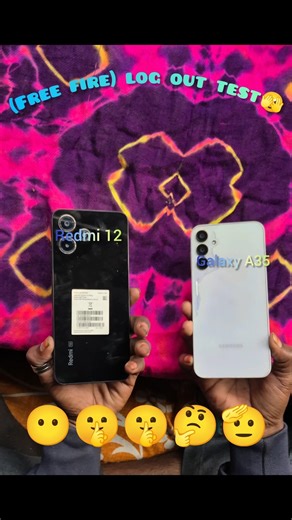 Radmi 12🤓(VS) samsung a35🥸FREE FIRE LOG OUT TEST#viral #viralvideo