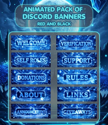 Animated Baby Blue Discord Banner Pack | Aesthetic Anime Server Theme | Instant Digital Download - Etsy