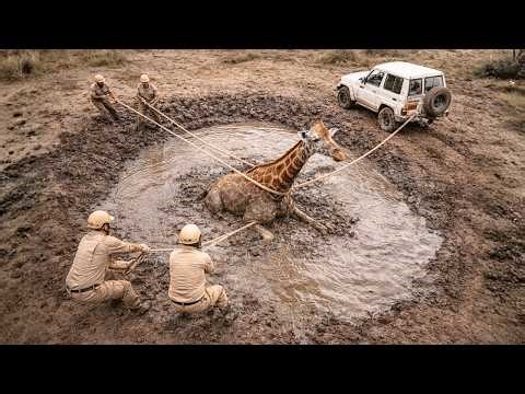Incredible Giraffe Rescue in the African Savanna | Wildlife Video.