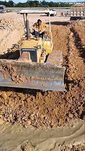 KUMATSU D37P Dozer Pushing Stone Land 2359#shorts