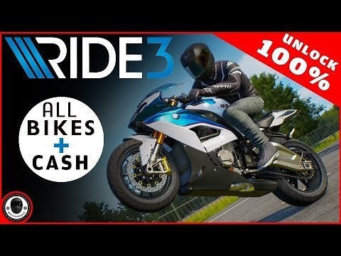 RIDE 3 - UNLOCK EVERYTHING | ALL BIKES / MOTORCYCLES CHEAT 100% CAREER COMPLETED SAVE GAME | LINK