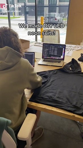 Our team had SO much fun making these neon suits and dancing in them to celebrate our Black Friday sale. 🥳🌈🎉 #glowstickdance #glowstickcostume #neonsign #neonlights #teambuilding #smallbizstuff #customneonsign #costume #diyneonsign