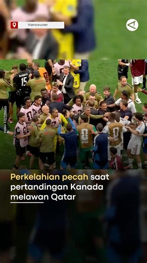 Brawl breaks out during Canada vs. Qatar match