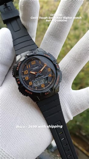 Prem W on Instagram: "🛑 SOLD 🛑 Price - 2499 with shipping Up for sale is original Casio Tough Solar Ref- AQ-S800W Ana digital watch rare model with orange 🍊 indices Big size varient High on demand Collectable Case size around 41-43mm Fully original and working properly Amazing condition All functions working Strap attached is Am Accepting Payment through credit card/debit card as well Shipping available all over India and abroad Local same day delivery/pickup available from pune Feel free to 