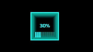 Download A box-shaped digital loader with inner grid lines and animated percentage counter, designed for futuristic HUDs and system UI applications for free