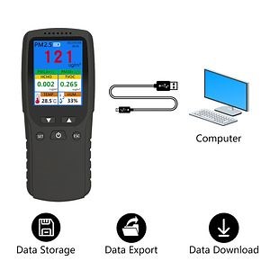 [Hot Item] Handheld Air Quality Detector with Pm2.5 Tvoc and Hcho Support Data Export and Download