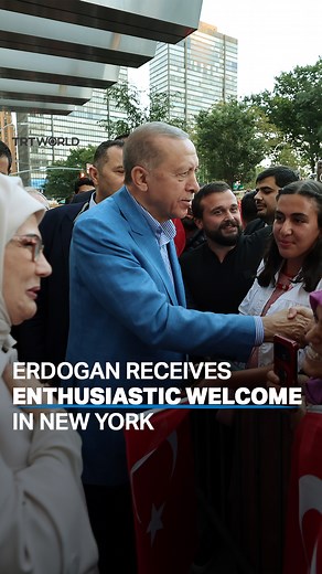 Turkish President Recep Tayyip Erdogan, who came to the US to attend the 78th session of the UN General Assembly, was welcomed enthusiastically by citizens at the Turkish House on September 17. | TRT World