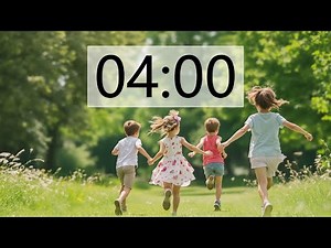 4 Minute Timer (KIDS PLAYING + Sound Notification at Zero)