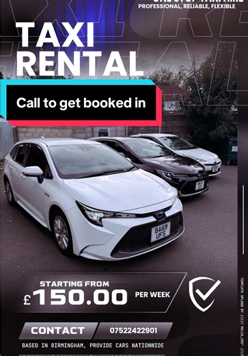 POV: You want to start driving but don’t have a taxi 🚖 We help drivers get on the road with weekly taxi rentals in Birmingham & Wolverhampton. Follow our page to see: • Available cars • Driver tips • Taxi business content #UberDriverUK #TaxiRental #WolverhamptonPlated #SideHustleUK #PrivateHireDriver