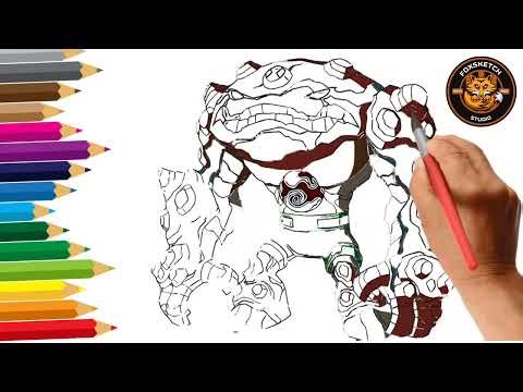 How to draw Gravattack easily in step by step for kids | kids drawing #kids #drawing #ben10