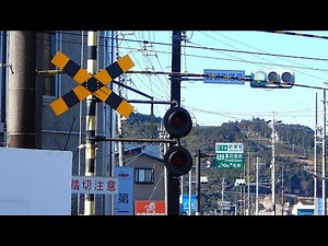 【踏切】大井川鉄道 アメリカ風の動作をする踏切 (Railroad crossing in Japan)