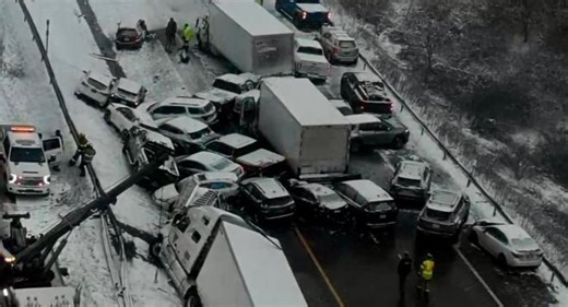 New York State Police Report 37-Vehicle Pileup on I-81 Near Syracuse