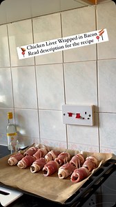 🍗 Chicken Liver Wrapped in Bacon 🥓 Craving something delicious and unique? Try this mouthwatering recipe! 😋 Ingredients: t•t500g Chicken livers 🍗 t•t12 slices of bacon 🥓 t•t1 clove of garlic, minced 🧄 t•t1 tsp paprika 🌶️ t•tSalt & pepper to taste 🧂 t•tOlive oil for drizzling 🫒 Instructions: t1.tPreheat your oven to 200°C (390°F) 🔥. t2.tRinse the chicken livers and pat them dry with paper towels 🧻. t3.tSeason the livers with garlic, paprika, salt, and pepper 🌿. t4.tWrap each liver wit