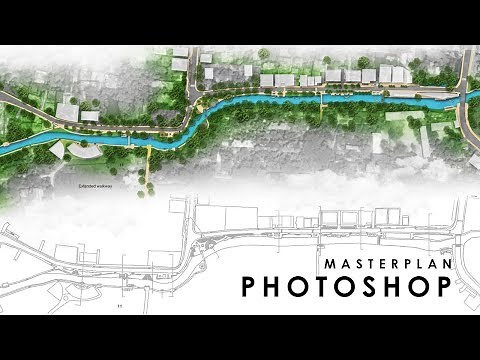 Master plan rendering tutorial Photoshop architecture