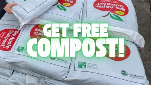 COME and GET it Staten Island (& other NYC residents!) We are giving away FREE compost, made from your previously collected food scraps & yard waste! We’ve got seasonal giveback sites on Staten Island, Brooklyn & Queens, and pop-up spots in the Bronx & Manhattan. Sign up now: nyc.gov/GetCompost. | New York City Department of Sanitation