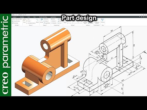 Creo part modeling tutorial Machine part-18 in Creo Parametric