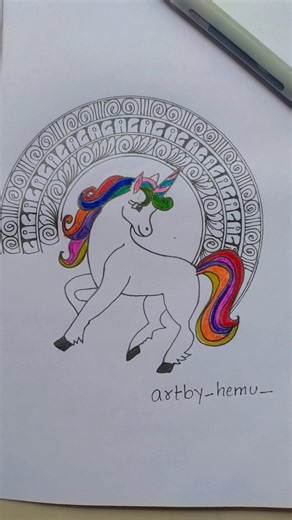 Unicorn🦄 mandala art 🪄✨ #viral #ytshorts #youtubeshorts #unicorn #song #music #colourful #artist