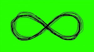 Infinity symbol on green screen