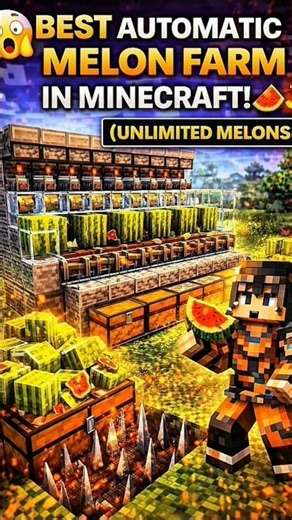 😱 Best Automatic Melon Farm in Minecraft! (Unlimited Melons) 🍉🔥
