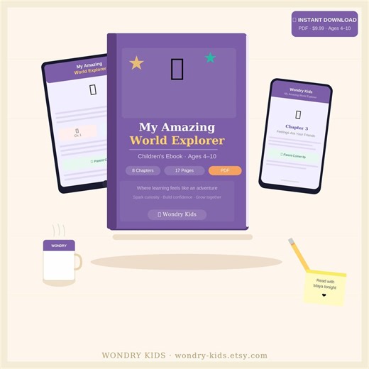 Children's Ebook for Kids Ages 4-10 | My Amazing World Explorer | Learning PDF | Social Emotional, Nature, Creativity, Brain Science - Etsy