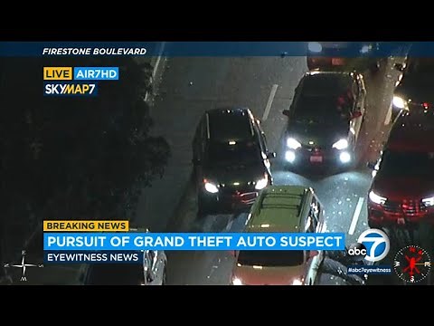 Chase: GTA suspect leads authorities on pursuit through LA County during rush hour