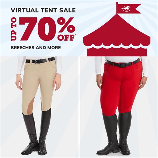 ️ Step right up! SmartPak's Virtual Tent Sale is your ticket to huge savings on Piper and Hadley breeches (and so much more!). Don't forget to use promo code TENTSALE23 for up to 70% off! Shop now and ride in style. Shop the Sale: cur.lt/wzphjtadk | SmartEquine | Facebook