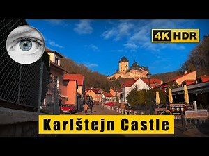 Karlštejn Castle (Hrad Karlštejn) walk 4k HDR - Short trip from Prague, Czech Republic 🇨🇿ASMR
