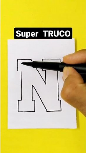 🔥 Dibujos 3D 🔥 Como Dibujar la Letra N en 3D #shorts