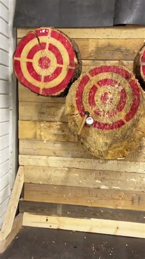 Axe Throwing Precision 🎯 | Clean Bullseye Throw #axethrowing #skillchallenge #trickshot