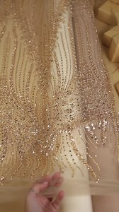 Emerald Green Lace With Sequins & Beads, Luxury Floral Beaded Tulle Fabric for Formal Gowns, Bridal Fashion, Couture | Crystalia - Etsy