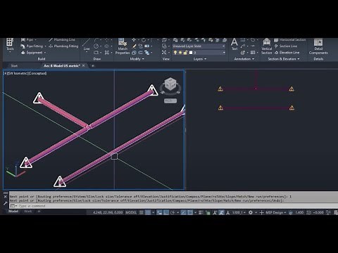 AutoCAD MEP video 2. Inserción de tubería hidráulica