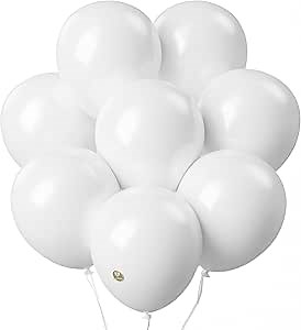 AFTERLOON® Biodegradable Balloons 24 pcs White 12 Inch, Matte Color Thickened Extra Strong Latex Helium Float, Multicolor Colorful Bulk Color ballon baloon Globos Para Decoration De Fiestas Kids