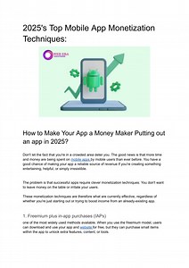 2025's Top Mobile App Monetization Techniques: - SlideServe