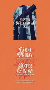 You’re invited to a powerful Easter Weekend at CCC ✝️ Good Friday Service – April 18 at 7PM 🌅 Easter Sunday Service – April 20 at 10AM Bring your family, invite a friend — we’d love to see you there! | Capital Community Church (CCC)
