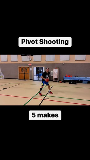 PIVOT SHOOTING: Surfside Players especially🚨Be sure to keep working on your pivoting and shooting skills. Here is a drill. 5 spots, toss out, pivot to shot. Shoot from each spot until you make it. Then try out a different pivot variation the next time and sprinkle in jabs and ball fakes. Get after it‼️ | Cramer Basketball