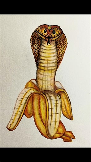 Bananaconda 🐍🍌 #art #banana #anaconda #drawing #transformation #shortsfeed #trendingshorts #shorts