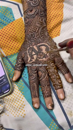 AD English initial | Bridal mehendi | #henna #hennadesigns #floralseries #mehndi #hennamagic #expres