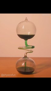 Bouillant de Franklin (Hand Boiler): reversible liquid-gas phase transition device made famous by Benjamin Franklin who was one of the first to describe the physics of its operation. The boiling point of dichloromethane is slightly below body temperature - heat from a hand increases pressure in the bottom bulb pushing the green (dyed) liquid through the glass pipe to the top. This one in my collection is a vintage handmade version from France currently on display at the LA Central Library’s Gett