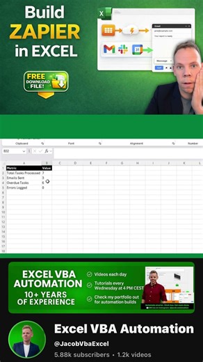 I Built Zapier in Excel (Full Tutorial Live)