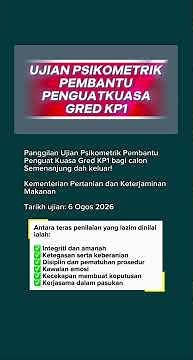 Ujian Psikometrik Pembantu Penguat Kuasa KP1: Ini Yang Calon Kena Tahu #psikometrik