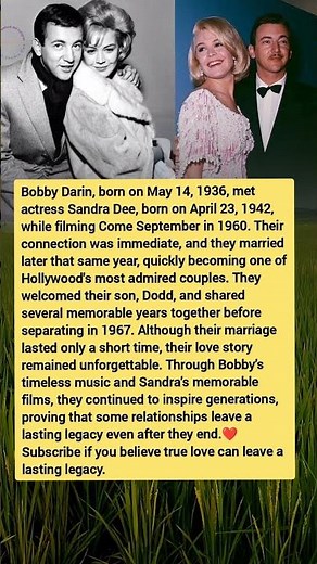 The Short but Unforgettable Love Story of Bobby Darin & Sandra Dee | Classic Hollywood Romance