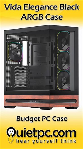 Quiet PC - Vida Elegance Black ARGB Gaming PC Case #pcbuilding, #gaming, #pccases, #argb