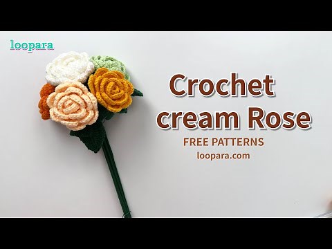 Crochet Cream Rose - Free Pattern