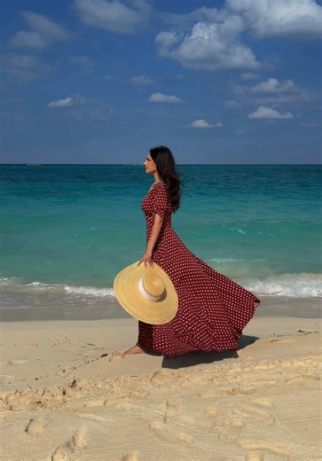 Salt in the air, peace in my heart. Bimini.🇧🇸 Where modesty meets the tropics! Started 2026 in the Bahamas!!! And absolutely love this outfit! An elevated polka dot dress for the beach 🤍 Have you ever been to the Bahamas?🌴 REFS: Dress: @Trashy Diva Hat: @Rosecherieparis Lip pencil: ultra suede lip pencil in the shade Jeff @Makeup By Mario I’m 5’8 /173cm and I don’t weigh myself! #modestfashion #bahamas #oldmoneyaesthetic #bimini #ootdgoals