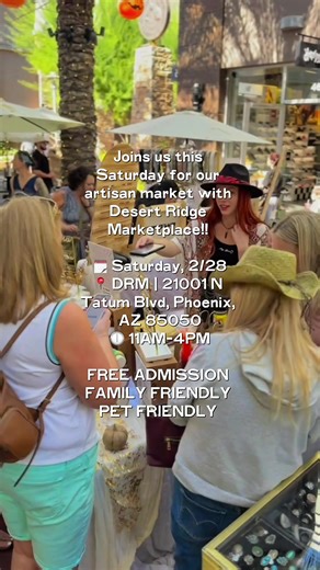 ✨ Phoenix, we’re bringing The Makers Hive Market to Desert Ridge ✨🌵 Get ready for a full day of shopping small, discovering new favorites, and sipping while you stroll at @desertridge. 🗓 Saturday, February 28th ⏰ 11AM–4PM 📍 @desertridge | 21001 N Tatum Blvd, Phoenix, AZ | Located down the main spine within DRM - from Sephora to The Splash Pad 🛍 55 local makers & small businesses ✨ Free admission | Family-friendly | Pet-friendly Activations & Experiences ⬇️ 🌸 Perfume & Cologne Bar by @beauty
