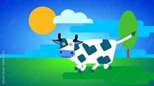 cow, cartoon, illustration, comic, draw, give, picture, teeth, image, joy, pet, pic, smile, strong, tail, tall, baby, child, element, feeding, fun, funny, happy, kid, many, path, plants, sun, wallpape