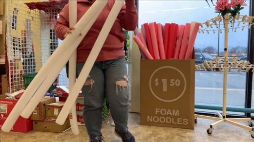 Buy 7 dollar store pool noodles for your living room (brilliant!)