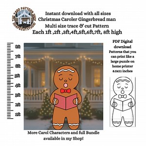 5ft 6ft Gingerbread Man Pattern PDF Template ,printable Trace and Cut, Christmas Silhouette Template, Stencils, Christmas Yard Decoration - Etsy